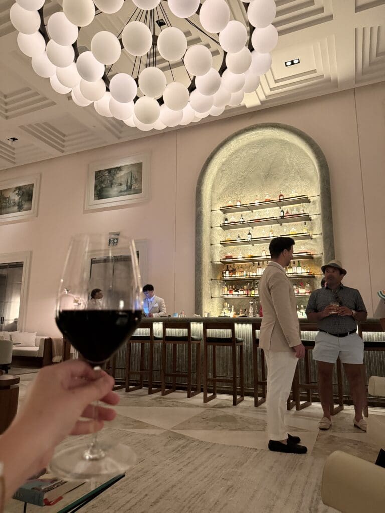 The bar and reception area at the Lake Como EDITION